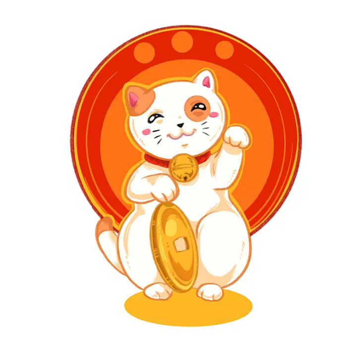 maneki neko dans un style kawaii